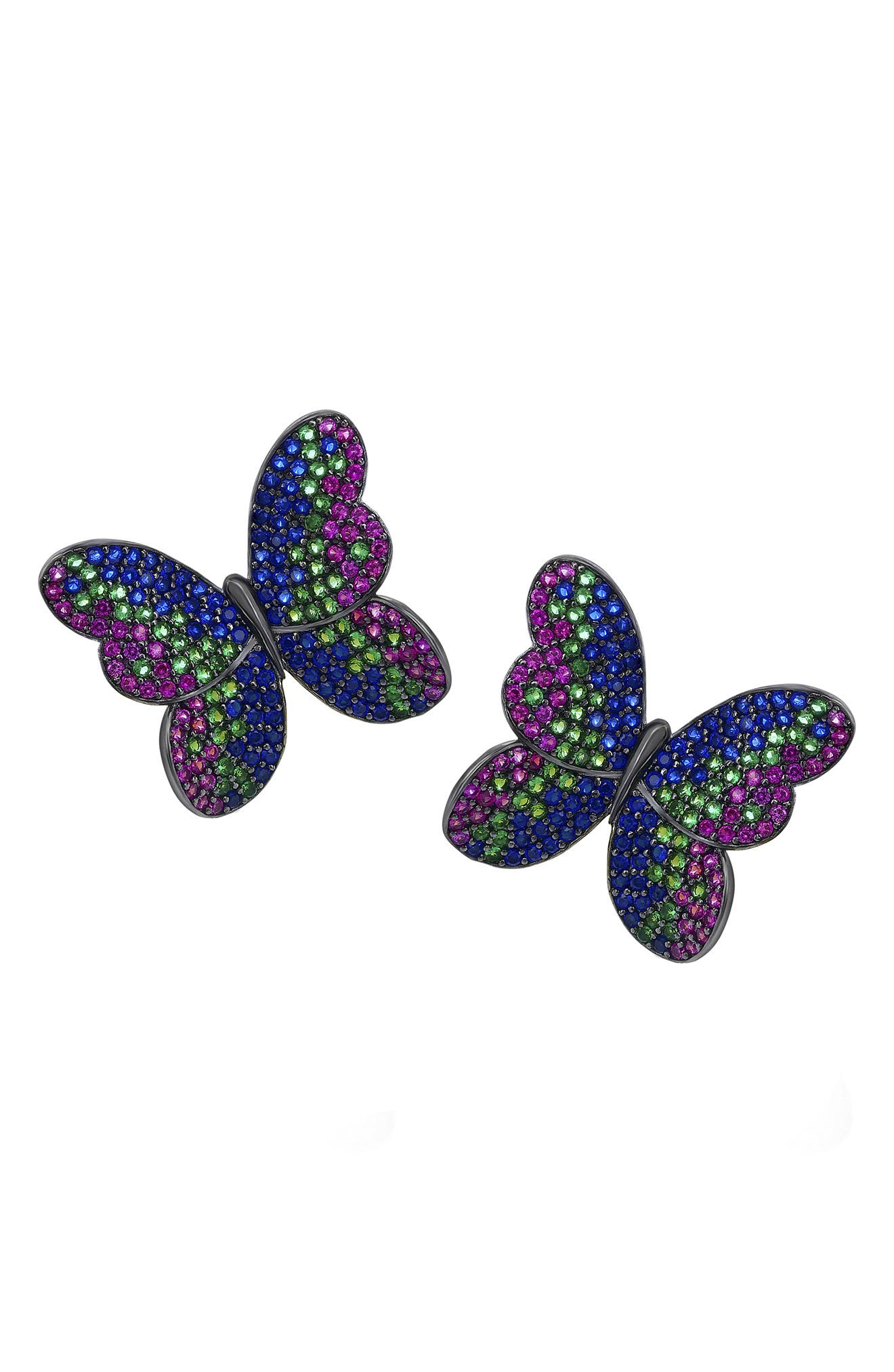 SUZY LEVIAN Pavé Cubic Zirconia Butterfly Stud Earrings
