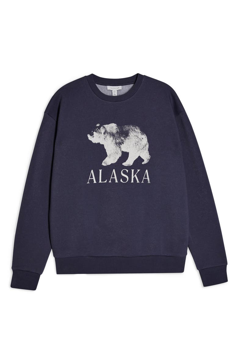Topshop Alaska Graphic Sweatshirt, Alternate, color, 