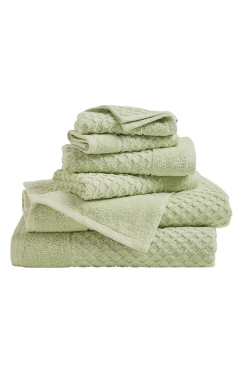 Diamond Waffle Texture 6-Piece Towel Set