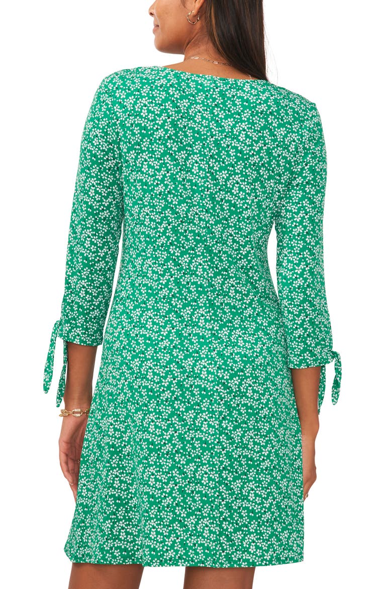 Floral Print Swing Dress, Alternate, color, LUXE GREEN