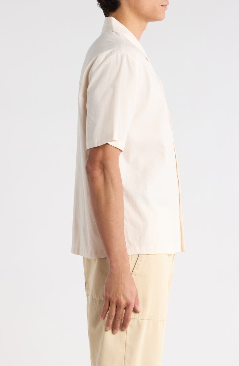 PacSun Elai Button-Up Cotton & Linen Camp Shirt, Alternate, color, Cream
