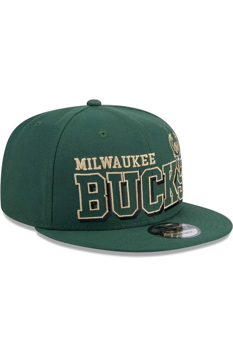 New Era Men's New Era Hunter Green Milwaukee Bucks Gameday 59FIFTY Snapback Hat, Alternate, color, Hunter Green
