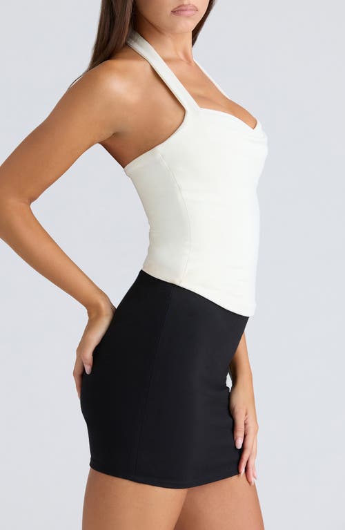 House Of Cb The Peekaboo Halter Corset Top In White