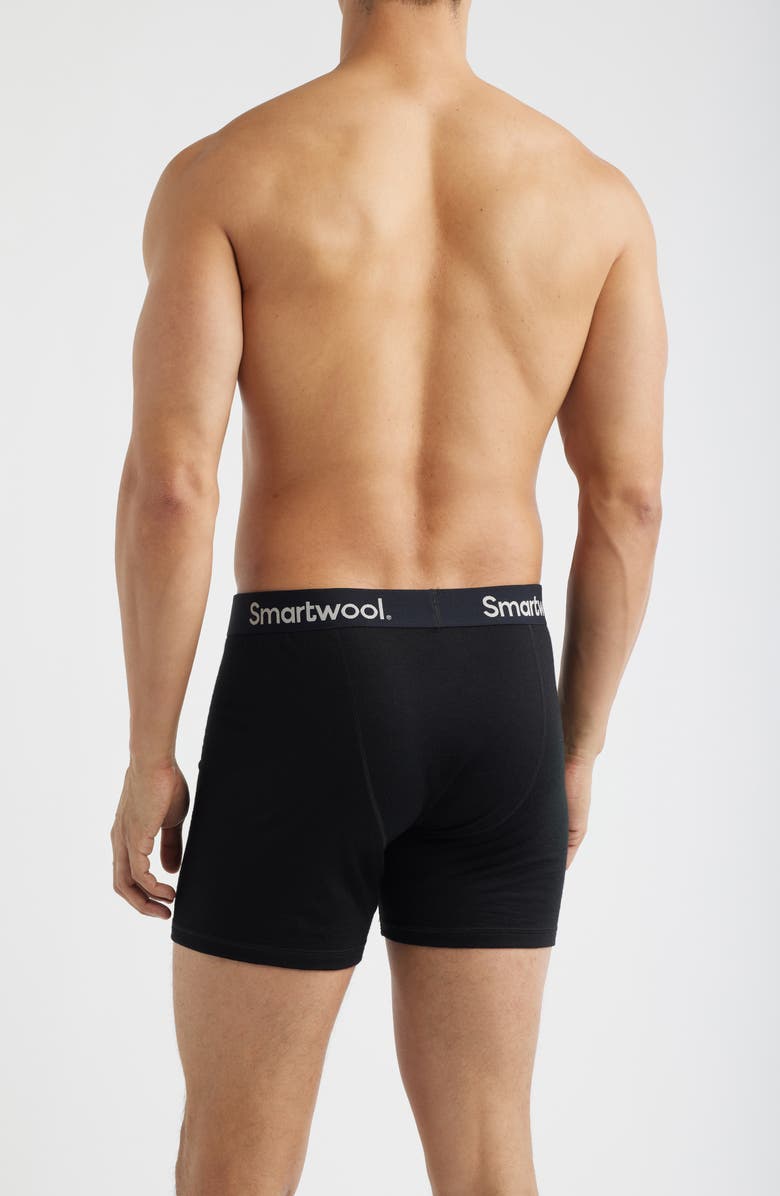 Smartwool Merino Wool Blend Boxer Briefs, Alternate, color, Black