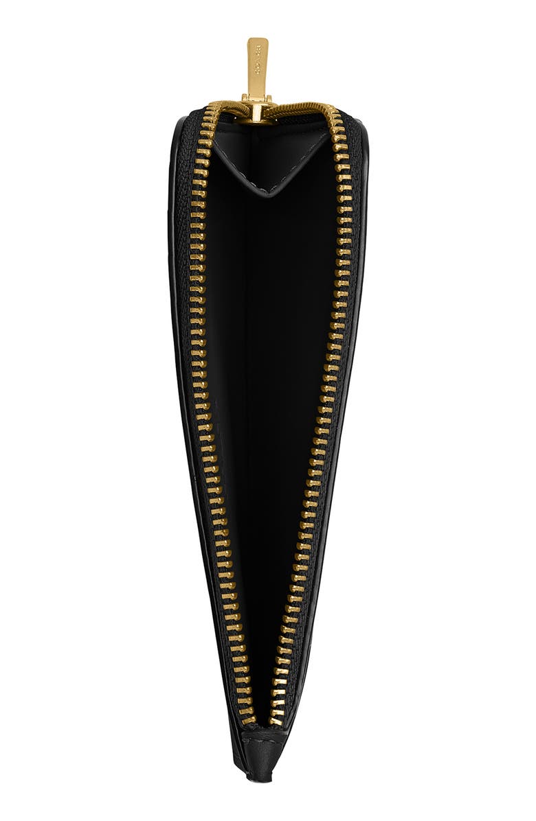 COACH New York Refined Leather Card Case, Alternate, color, B4/Black