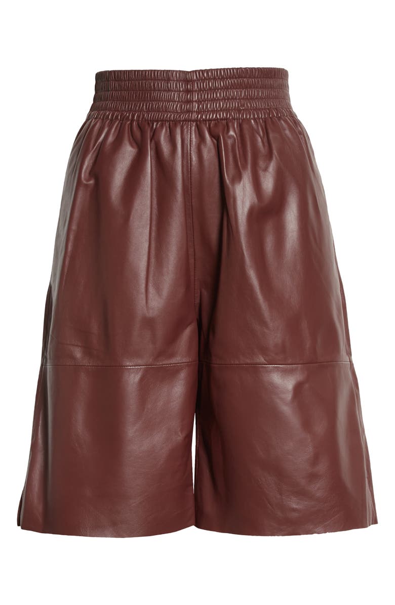 Samsøe Samsøe Ariah Leather Bermuda Shorts, Alternate, color, 