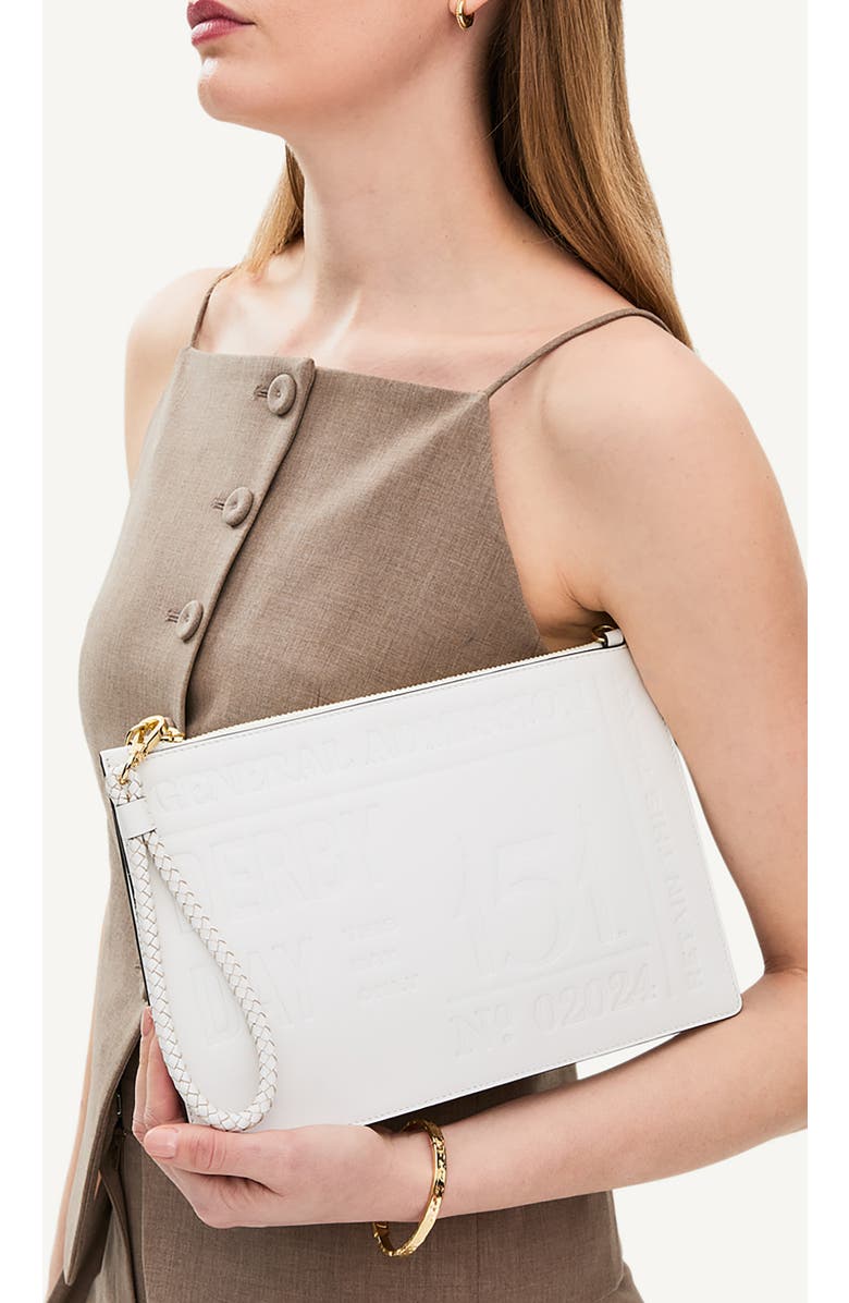 Radley x Kentucky Derby Lily Medium Leather Crossbody Bag, Alternate, color, Chalk