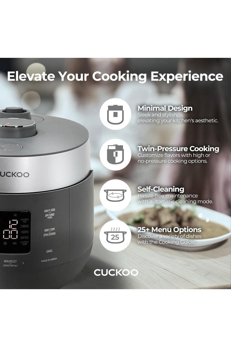 6-Cup (Uncooked) Twin Pressure Rice Cooker with Nonstick Inner Pot, Alternate, color, Grey