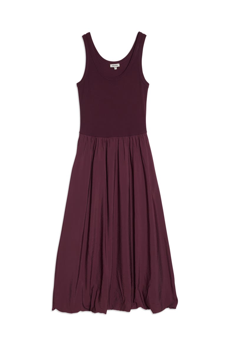 Bubble Hem Scoop Neck Maxi Dress, Alternate, color, Black