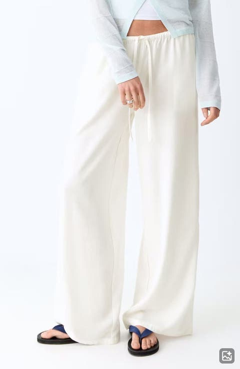 Kids' Flowy Straight Leg Linen Blend Pants