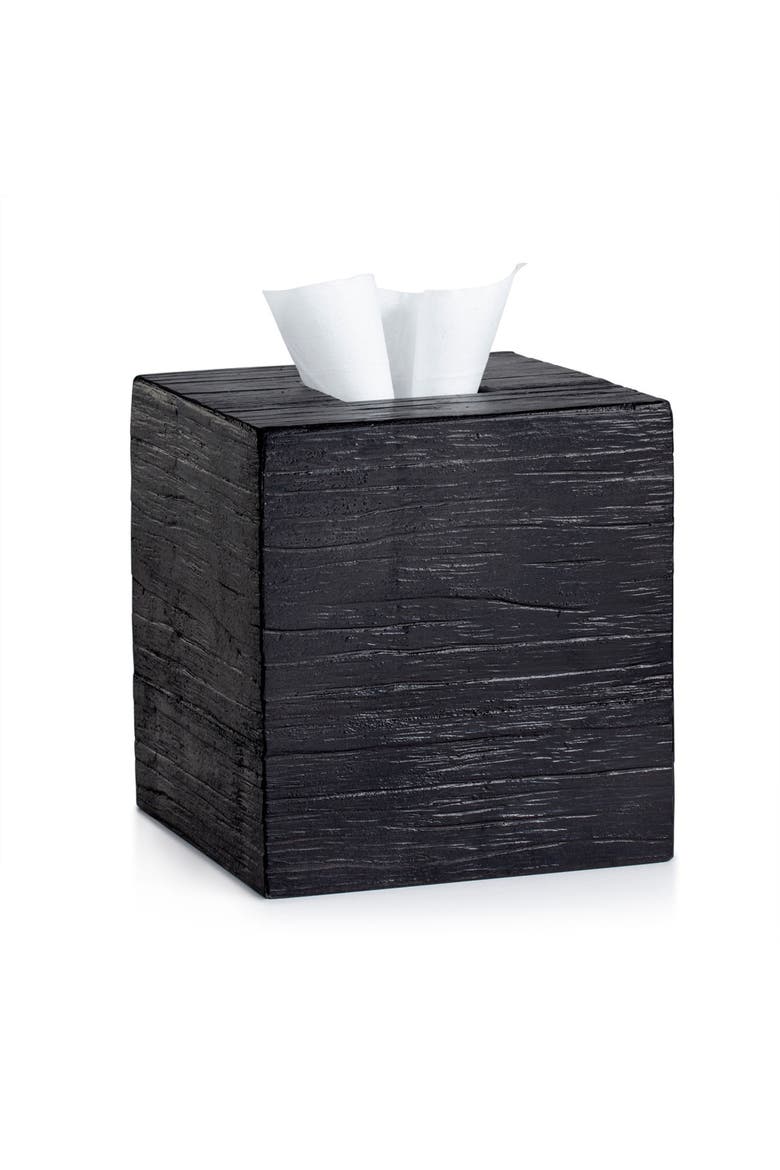 Shou Sugi Ban Tissue Cover, Main, color, BLACK