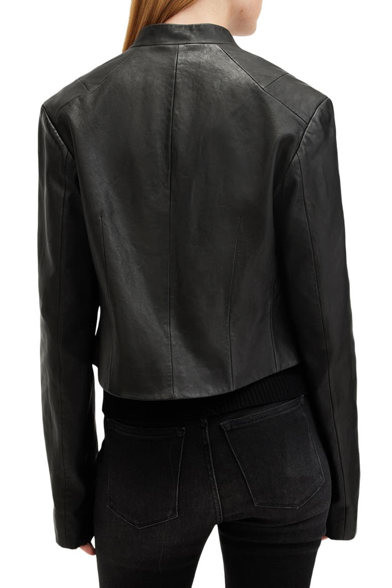 Sadler Leather Jacket, Alternate, color, BLACK