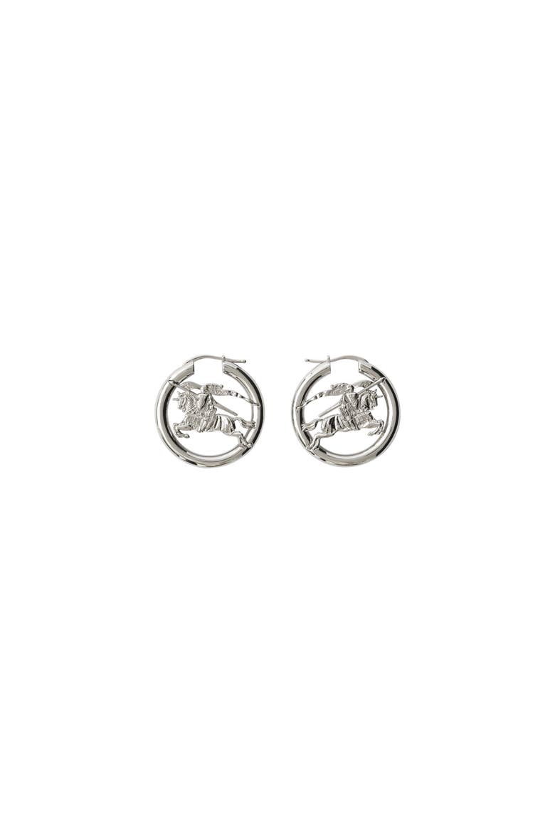Knight Hoop Earrings, Main, color, Silver