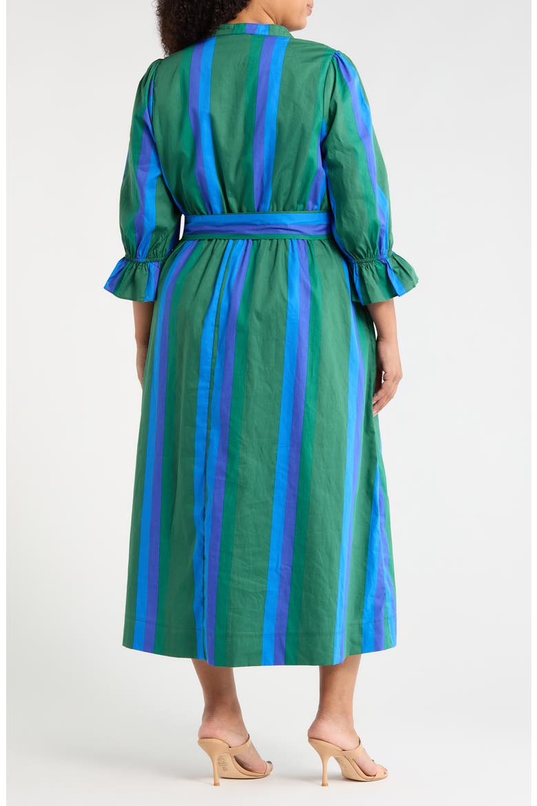 Dolary Stripe Sena Shirtdress, Alternate, color, EMERALD-BLUES