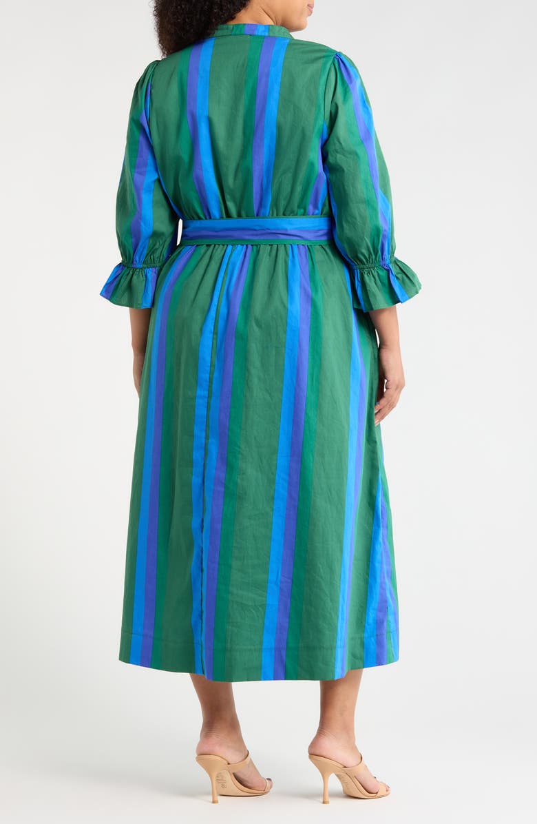 SUGARLIPS Dolary Stripe Sena Shirtdress, Alternate, color, Emerald-Blues
