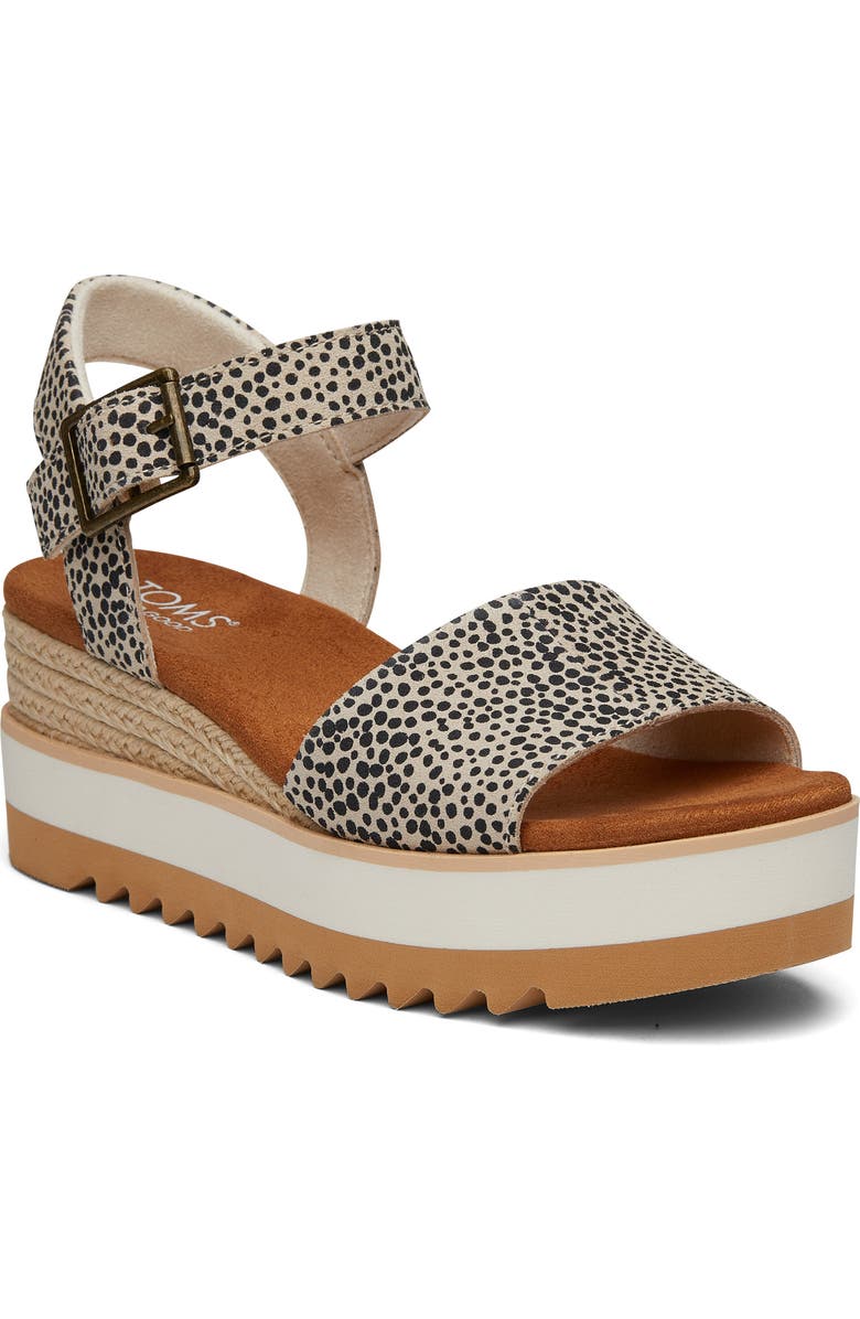 TOMS Diana Platform Wedge Sandal, Main, color, Brown