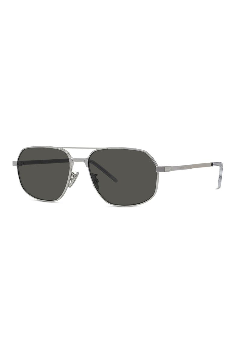 GV One 57mm Pilot Sunglasses, Alternate, color, SHINY PALLADIUM / SMOKE