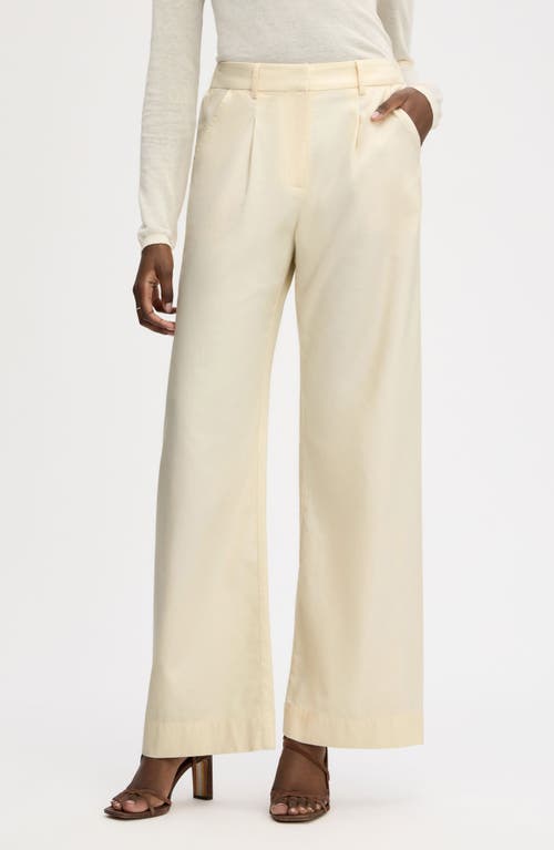Sam Edelman Relaxed Wide Leg Twill Pants in Almond at Nordstrom, Size Large