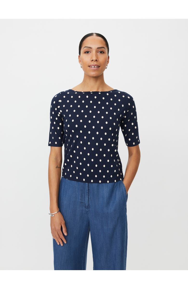 Masai Copenhagen MaBavessa Polka Dot T-Shirt, Main, color, Navy Blazer