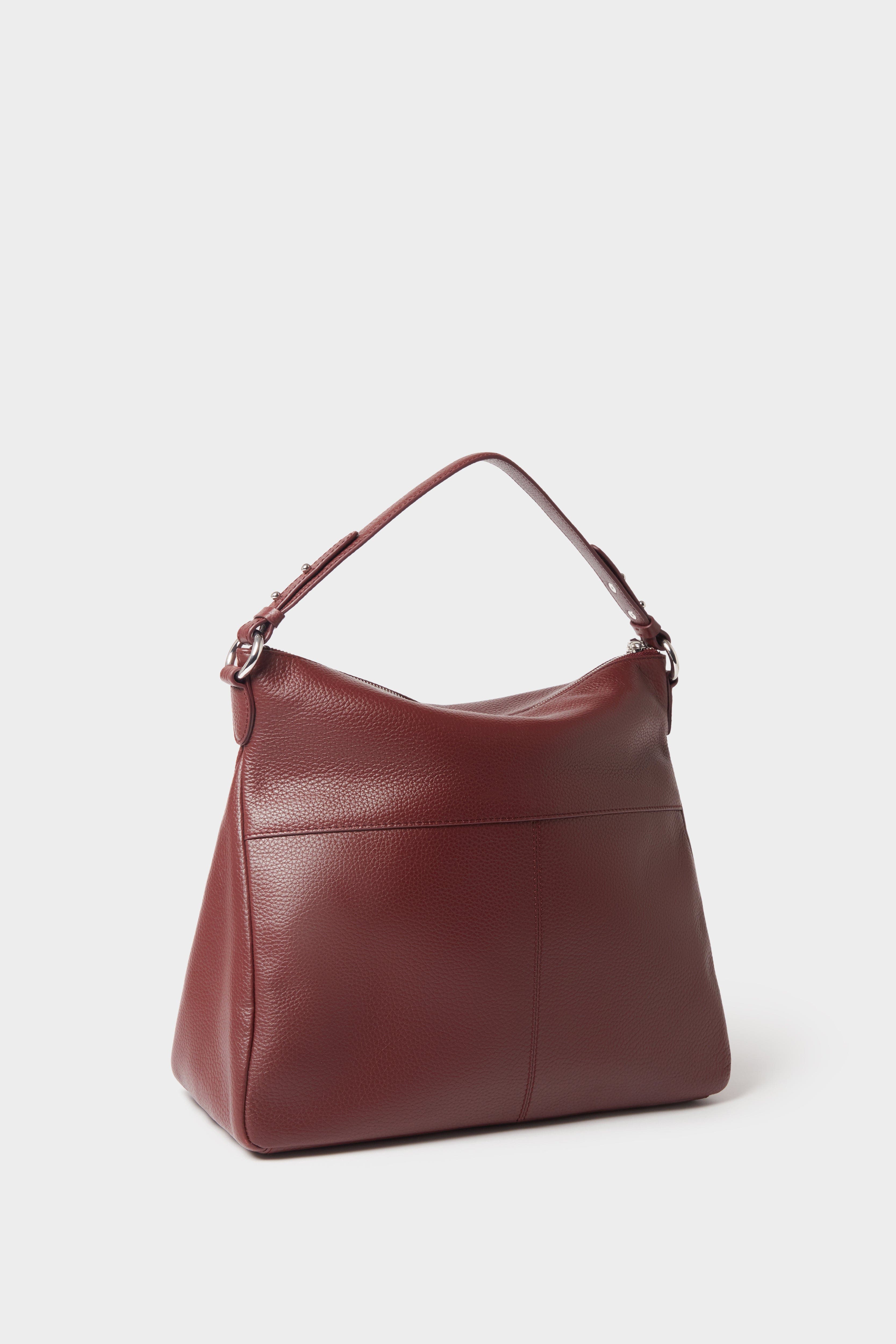The Stella Leather Hobo Bag, Alternate, color, Merlot