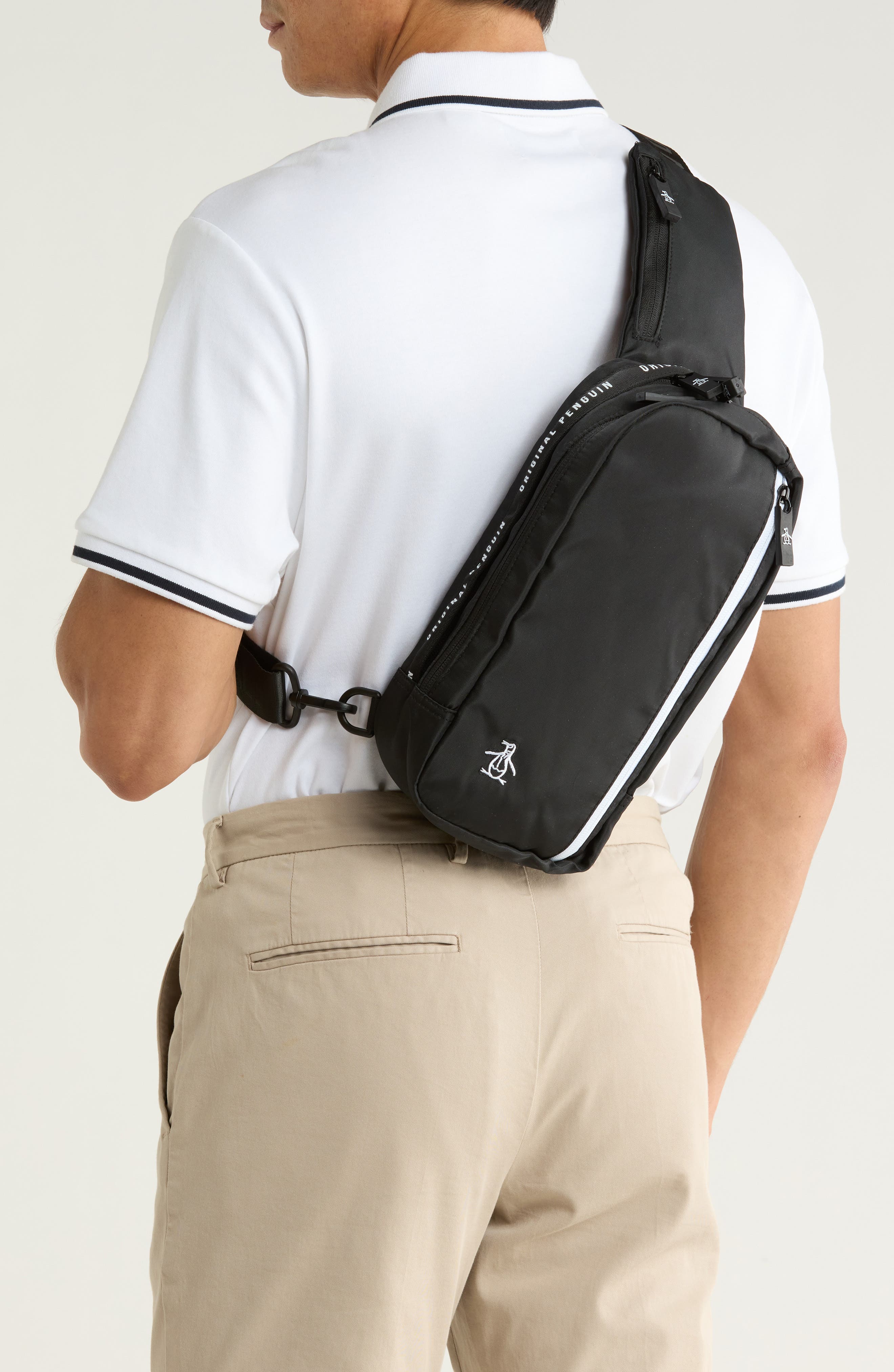 Original Penguin Pete Sling Crossbody Bag, Alternate, color, Black