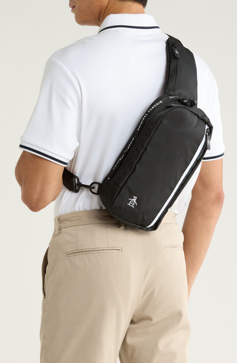 Original Penguin Pete Sling Crossbody Bag, Alternate, color, Black