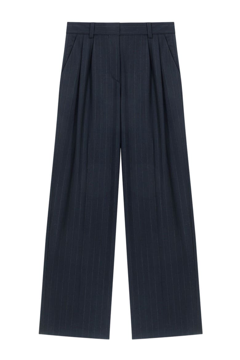 Striped suit trousers, Alternate, color, Navy