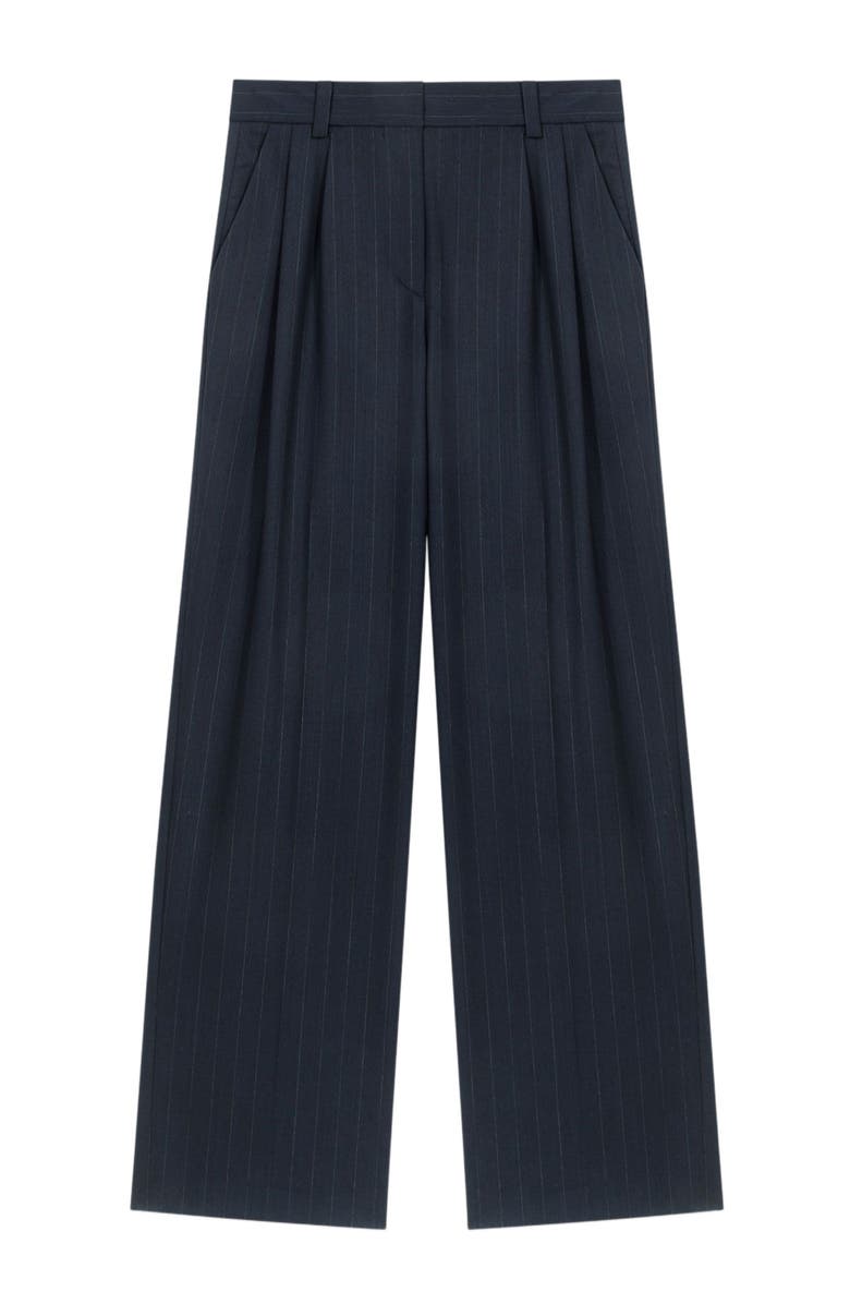 maje Striped suit trousers, Alternate, color, Navy