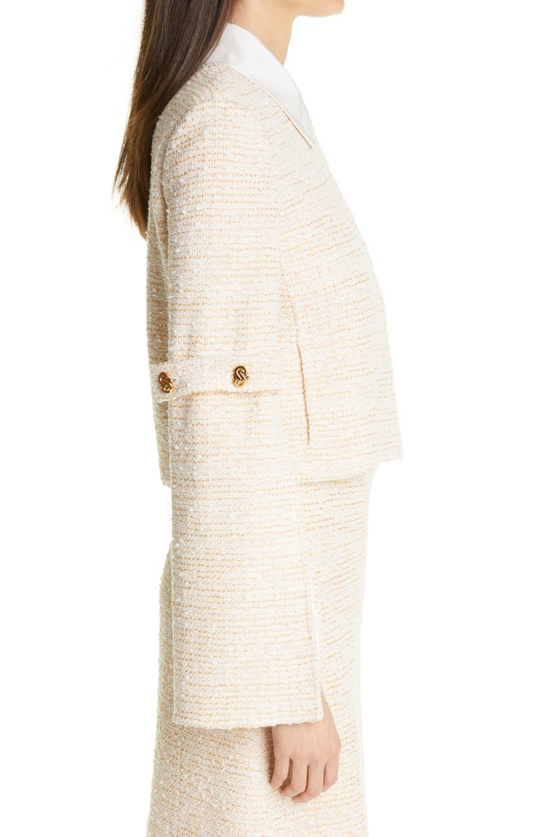 St. John Collection Bouclé Tweed Knit Jacket, Alternate, color,