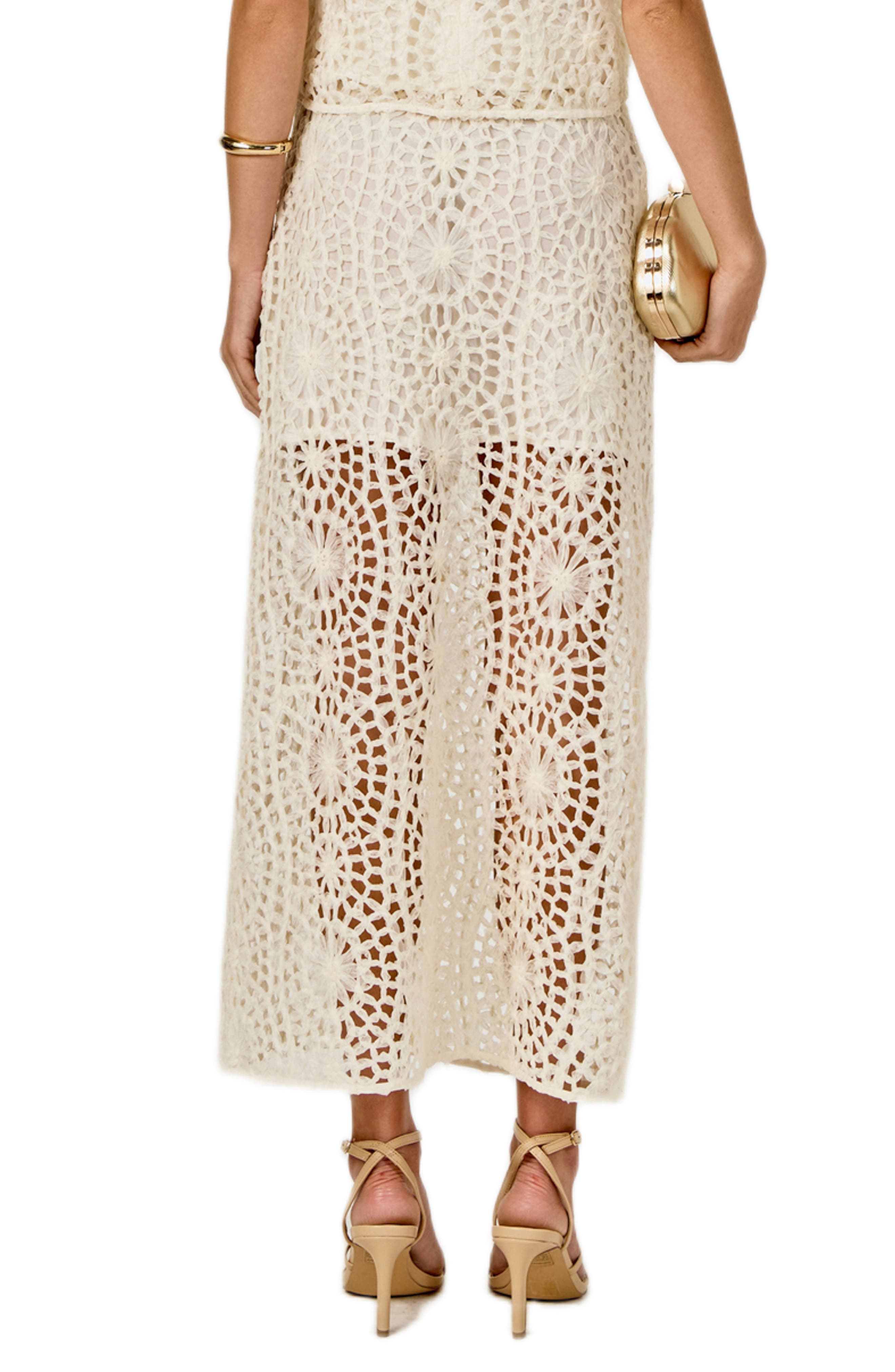 Textured Open Stitch Midi Skirt - image 2