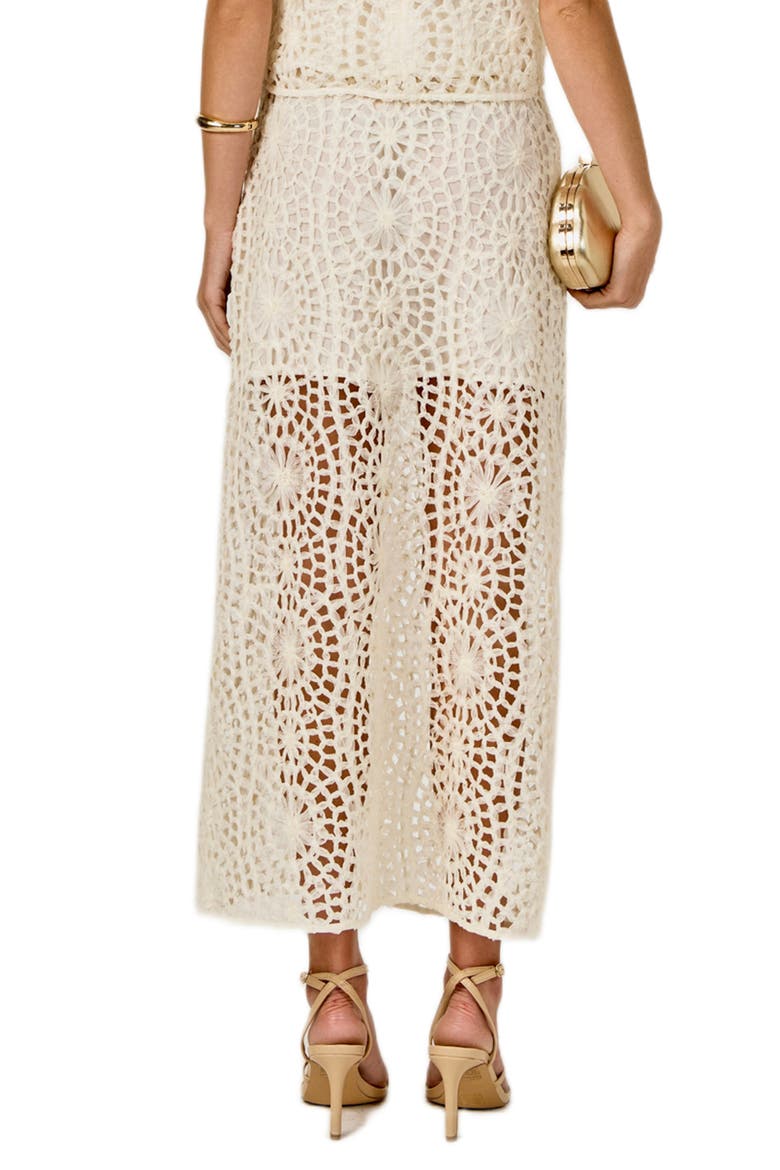 Textured Open Stitch Midi Skirt, Alternate, color, CREAM