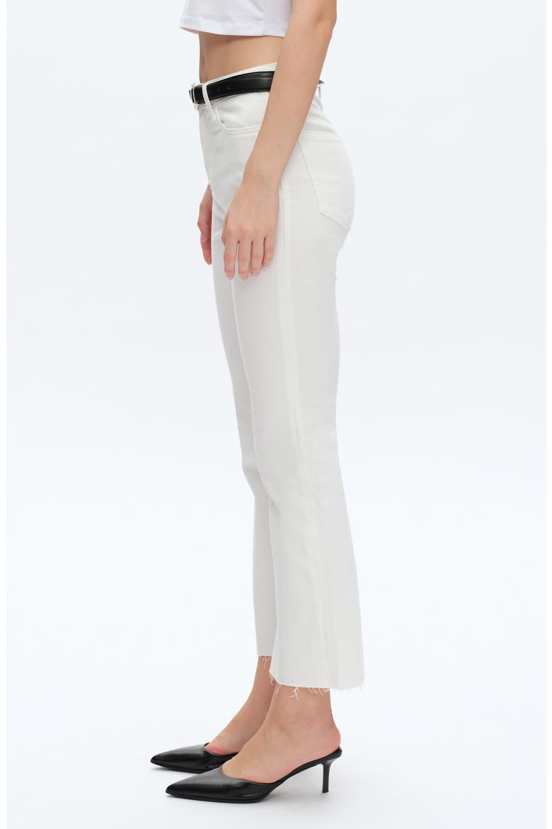 Raw Hem Mid Rise Ankle Bootcut Jeans, Alternate, color, WHITE