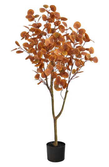 Nearly Natural 4-foot Autumn Eucalyptus Artificial Tree In Orange