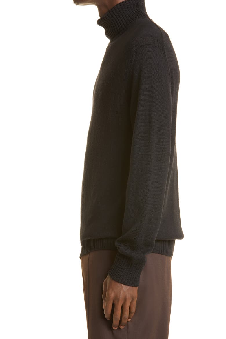 Men's Wool Turtleneck Sweater, Alternate, color, BLACK