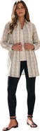 Roaman's Kate Long-Sleeve Crisp Cotton-Blend Button-Front Tunic