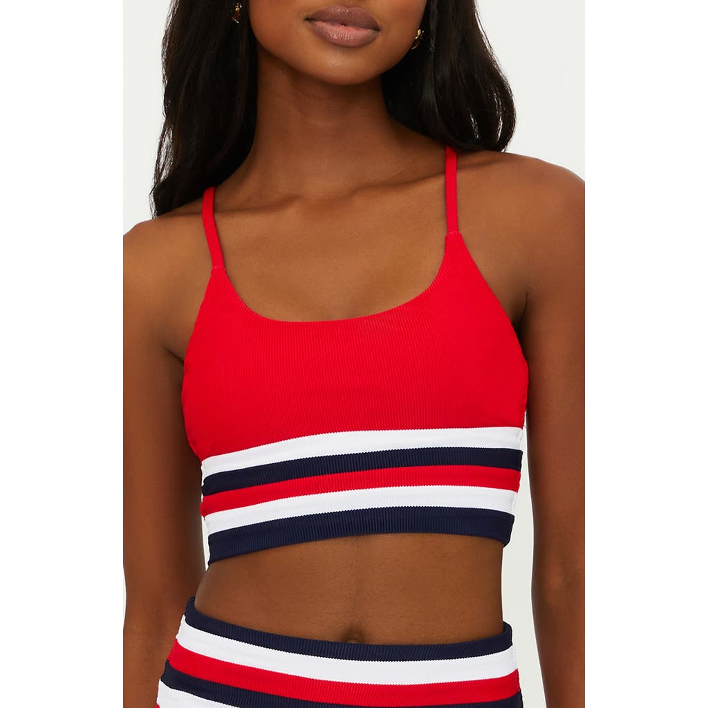 Beach Riot Mae Bikini Top In America Color Block