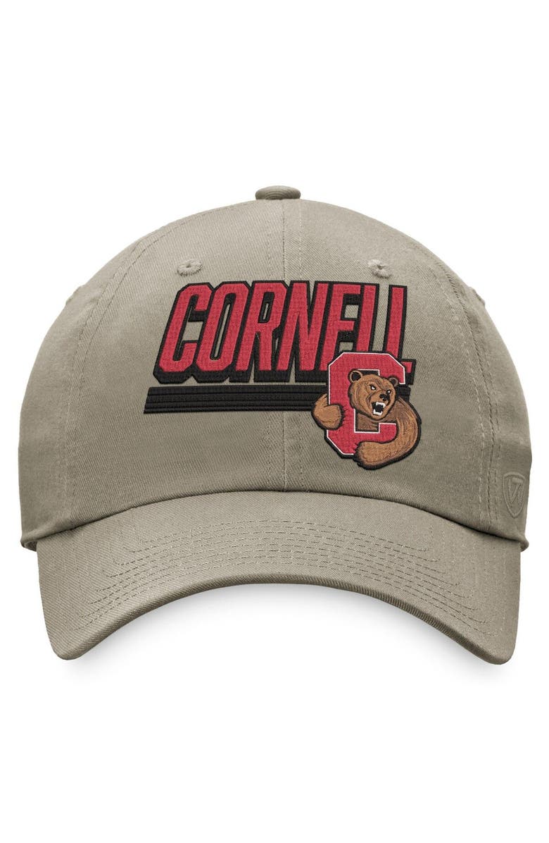 TOP OF THE WORLD Men's Top of the World Khaki Cornell Big Red Slice Adjustable Hat, Alternate, color,
