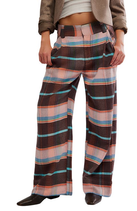 Plaid Back Buckle Cotton Pants