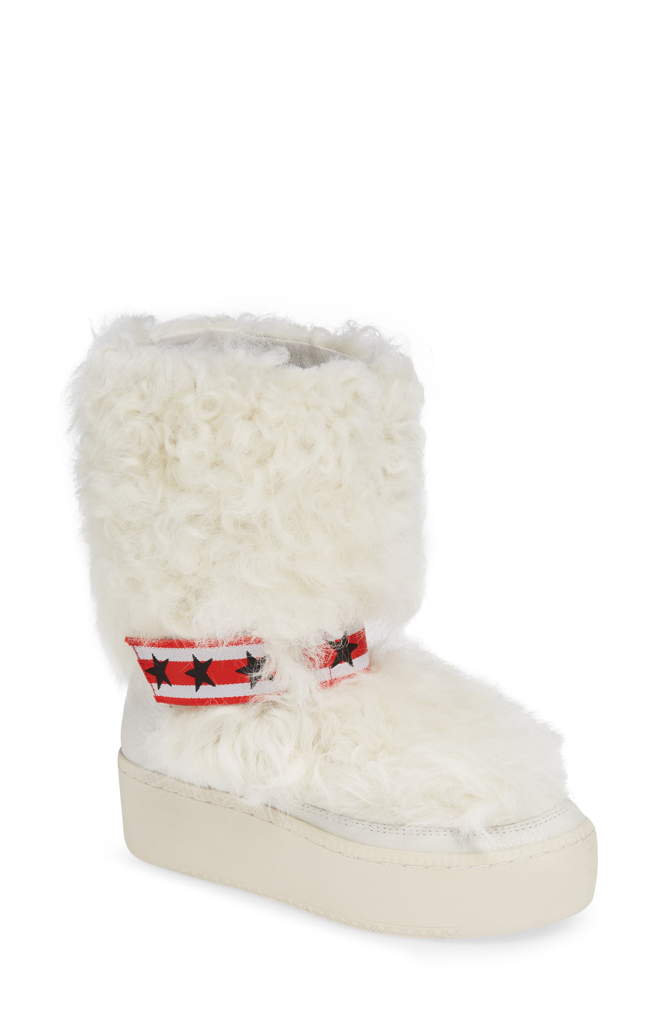 Ash Cool Genuine Shearling Boot, Main, color, Off White/ Off White