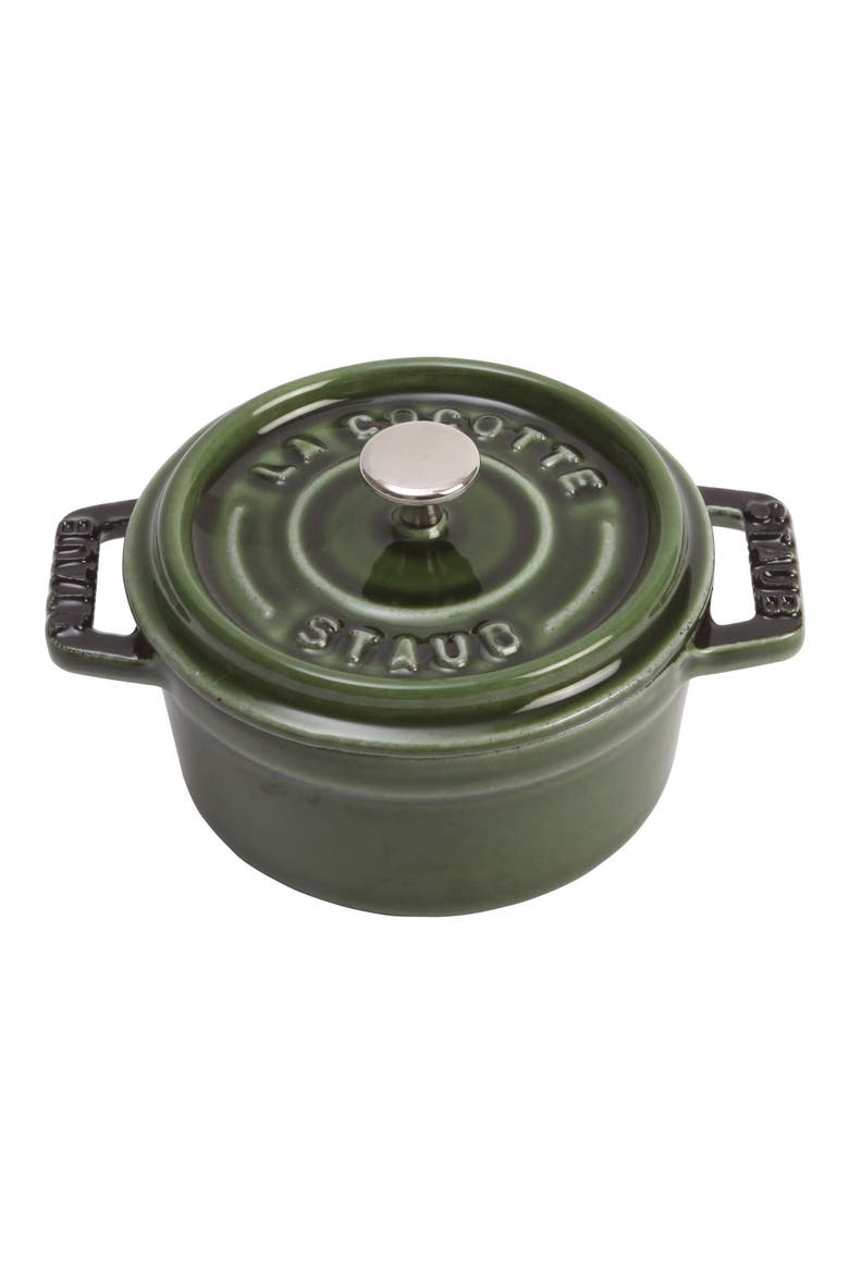 Cast Iron 0.25-Quart Mini Enameled Cast Iron Dutch Oven, Main, color, BASIL