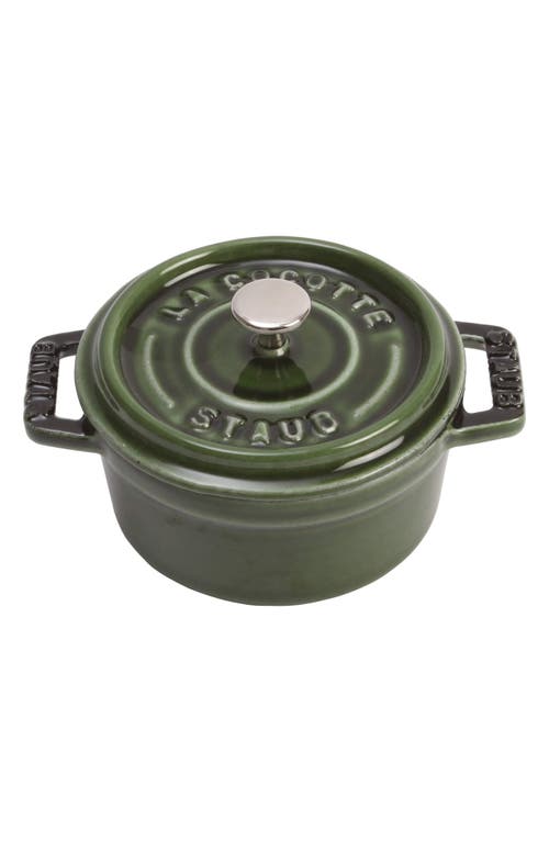 Staub Cast Iron 0.25-quart Mini Enameled Cast Iron Dutch Oven In Green