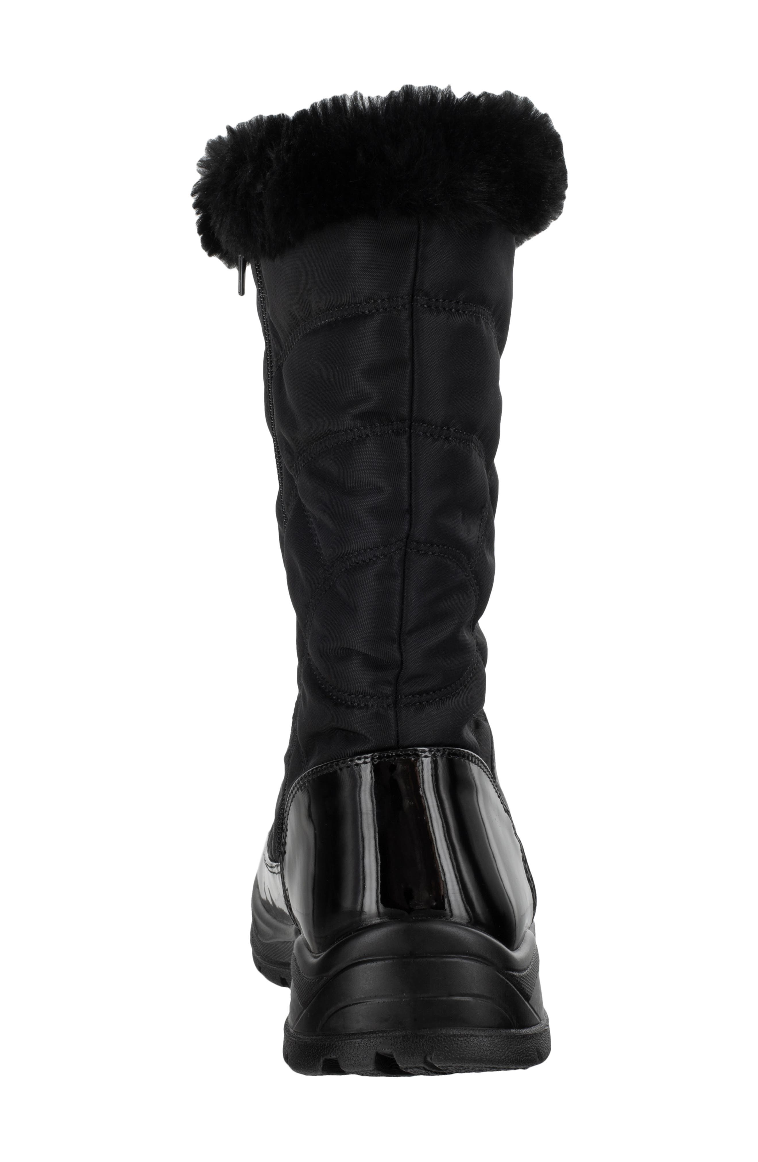 EASY STREET Cuddle Faux Fur Waterproof Boot, Alternate, color, Black Nylon