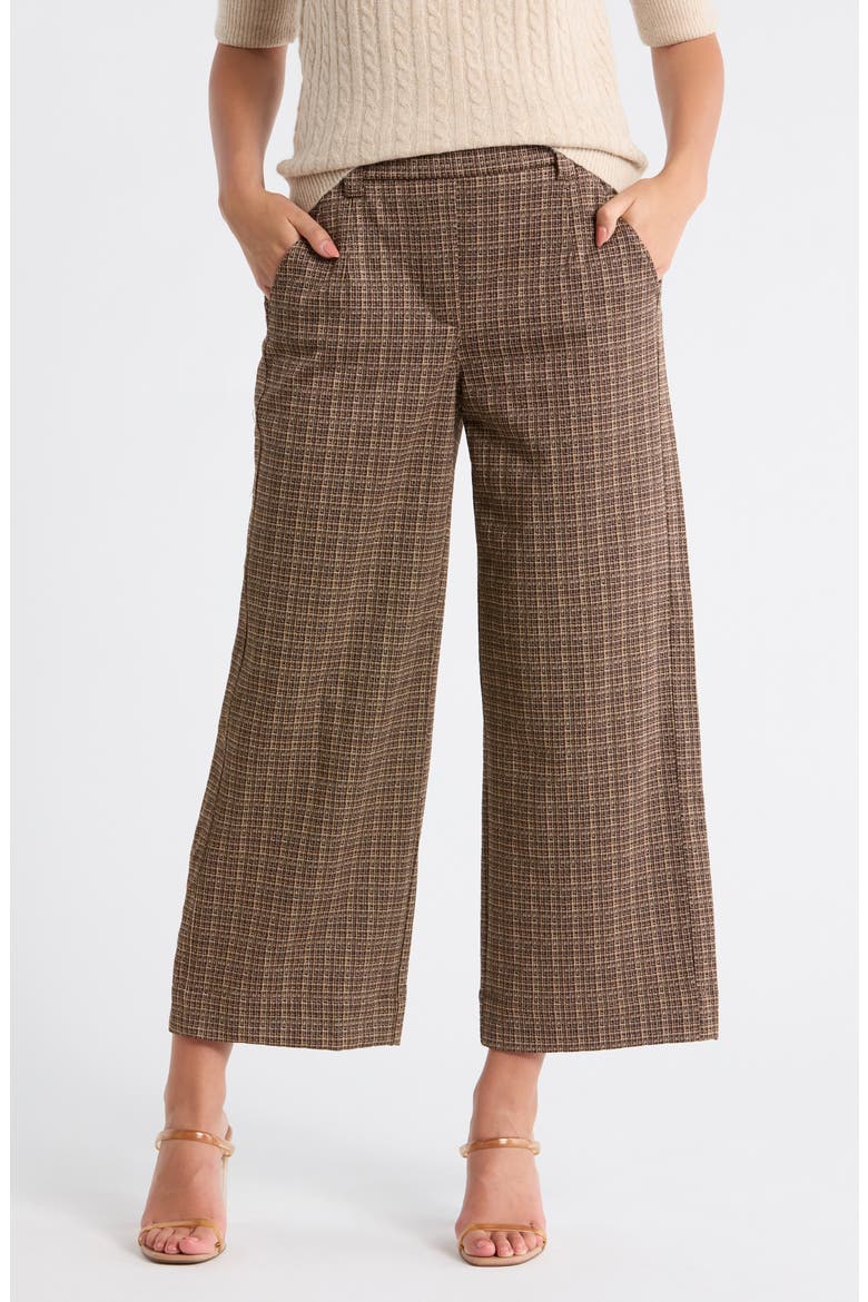 'Ab'leisure Sky Rise Wide Leg Pull-On Pants, Main, color, BROWN MULTI