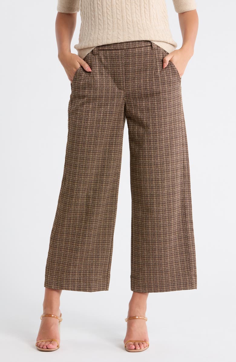 Democracy 'Ab'leisure Sky Rise Wide Leg Pull-On Pants, Main, color, Brown Multi
