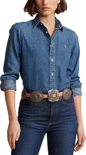 Ralph lauren women's button down best sale