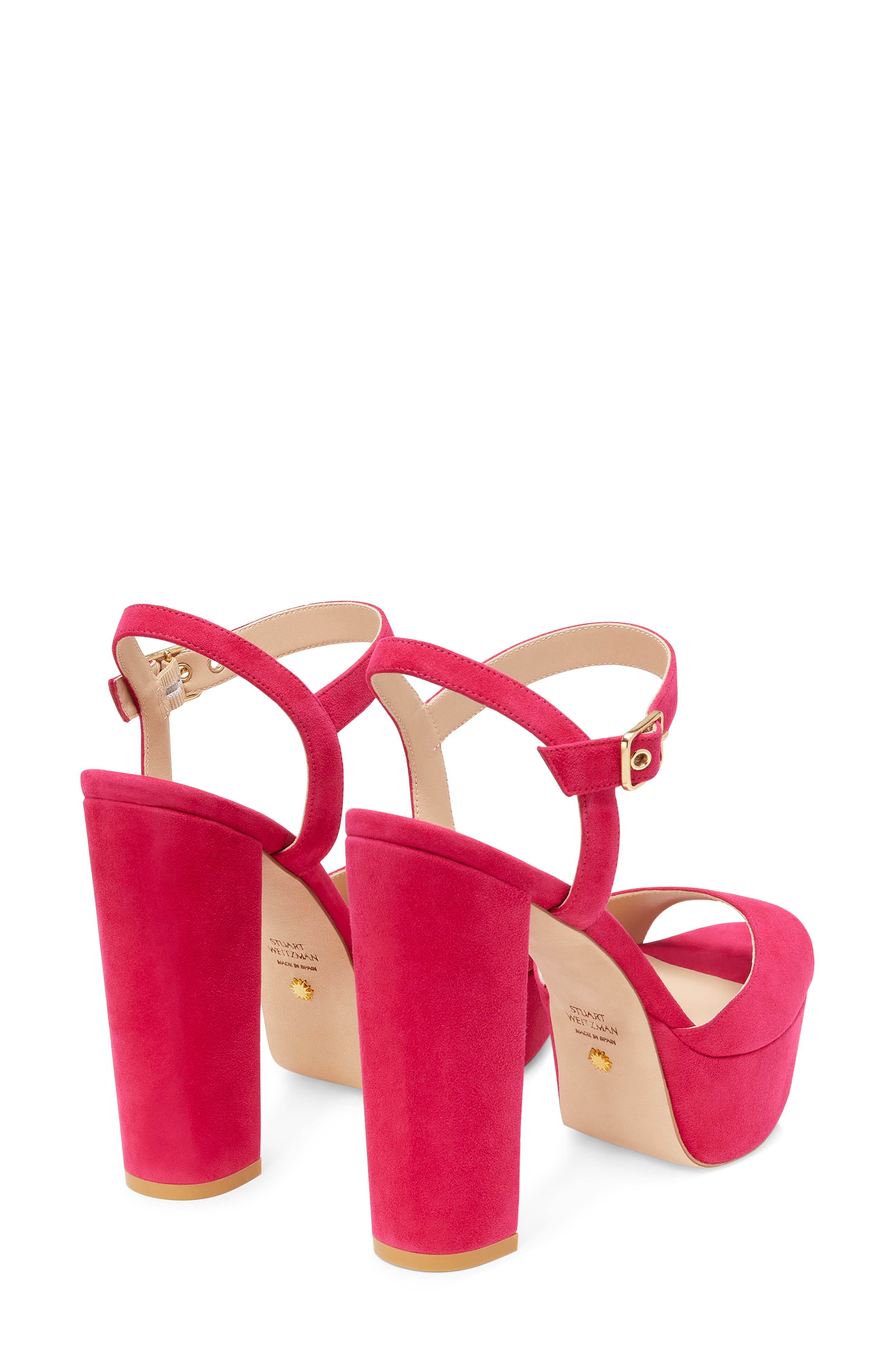 Ryder Suede Platform Sandal, Alternate, color, AZALEA