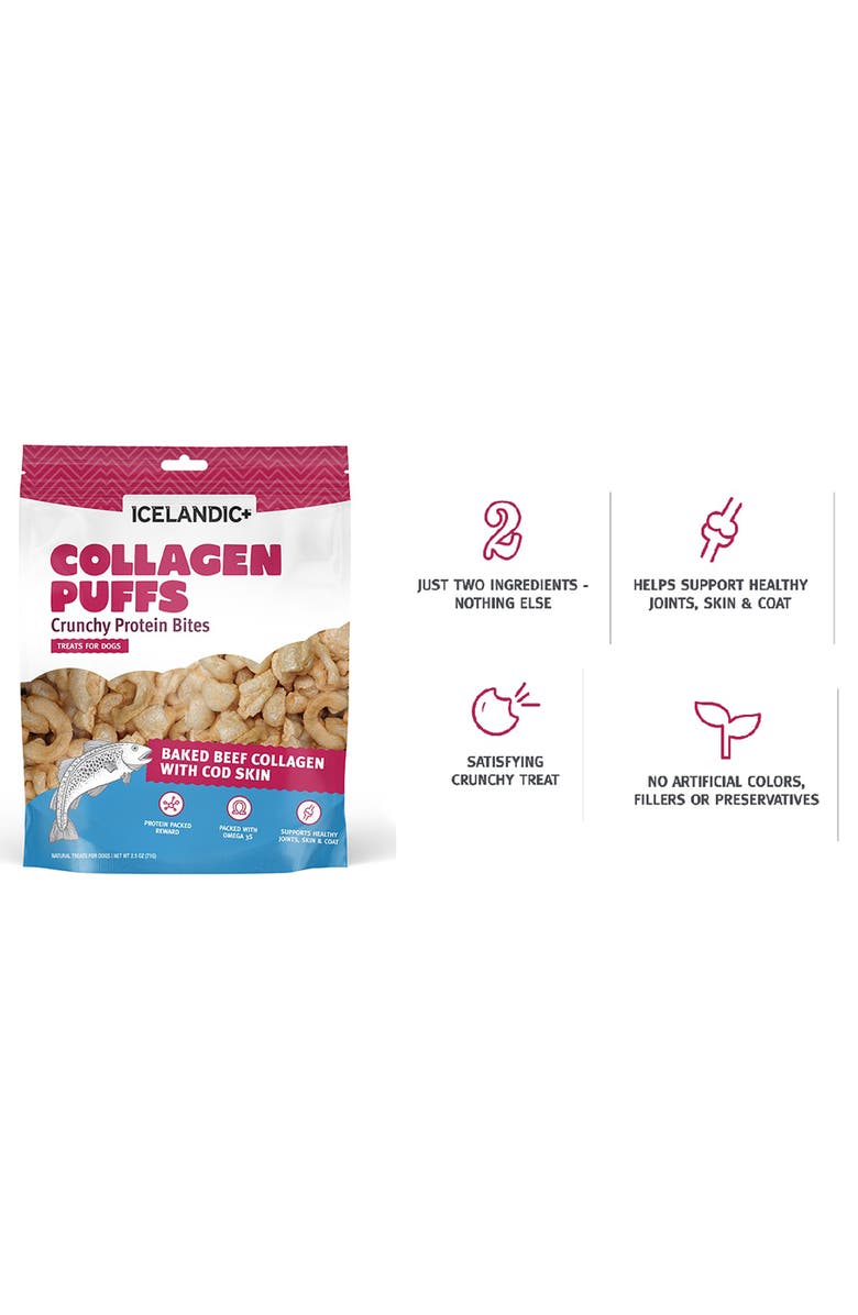 ICELANDIC+ Baked Beef Collagen W/ Cod Skin 2.5Oz  Treats For Medlg Dogs, Alternate, color, Brown