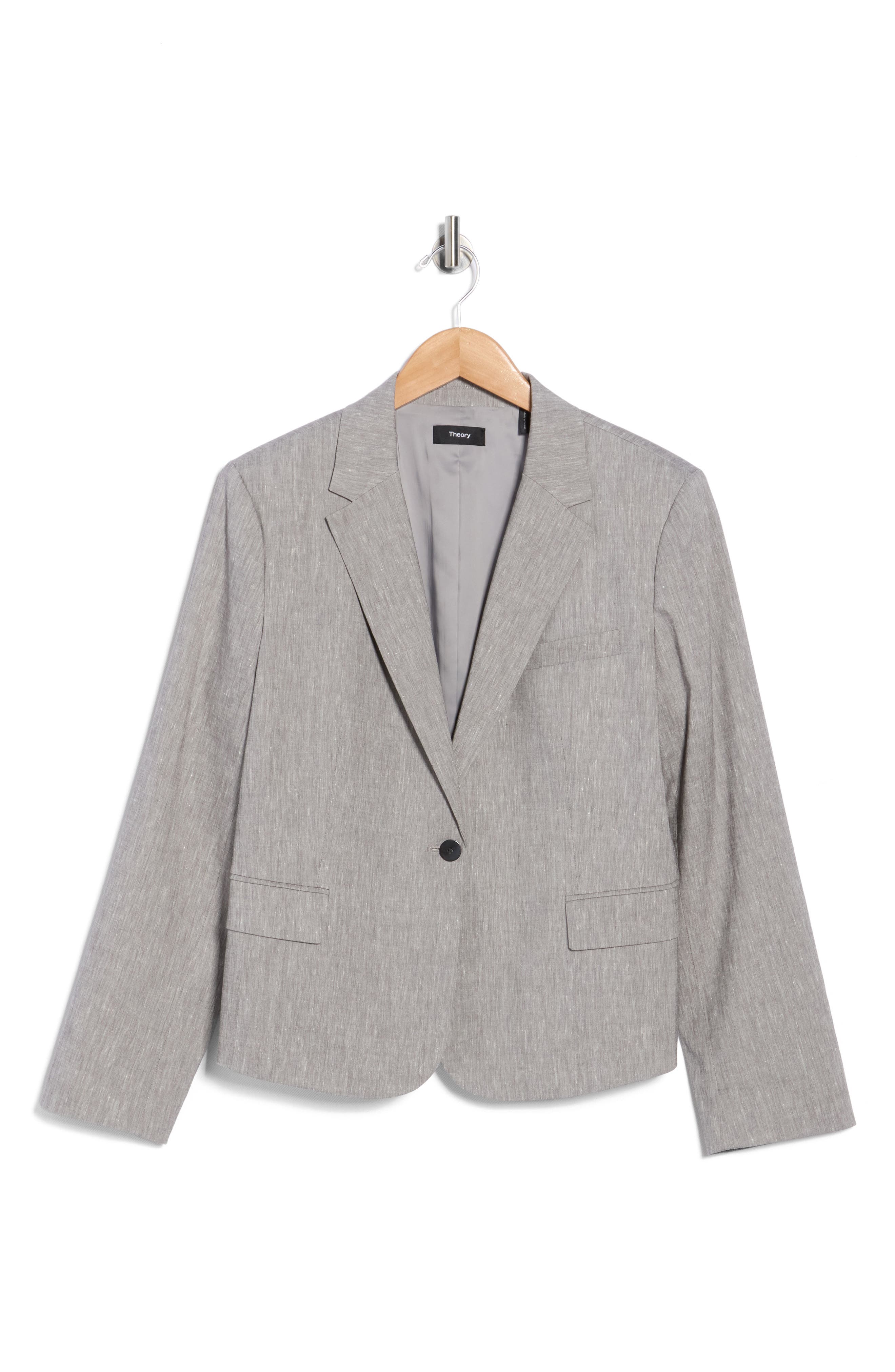 Theory Shrunken Linen Blend Blazer