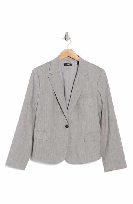 Theory Shrunken Linen Blend Blazer