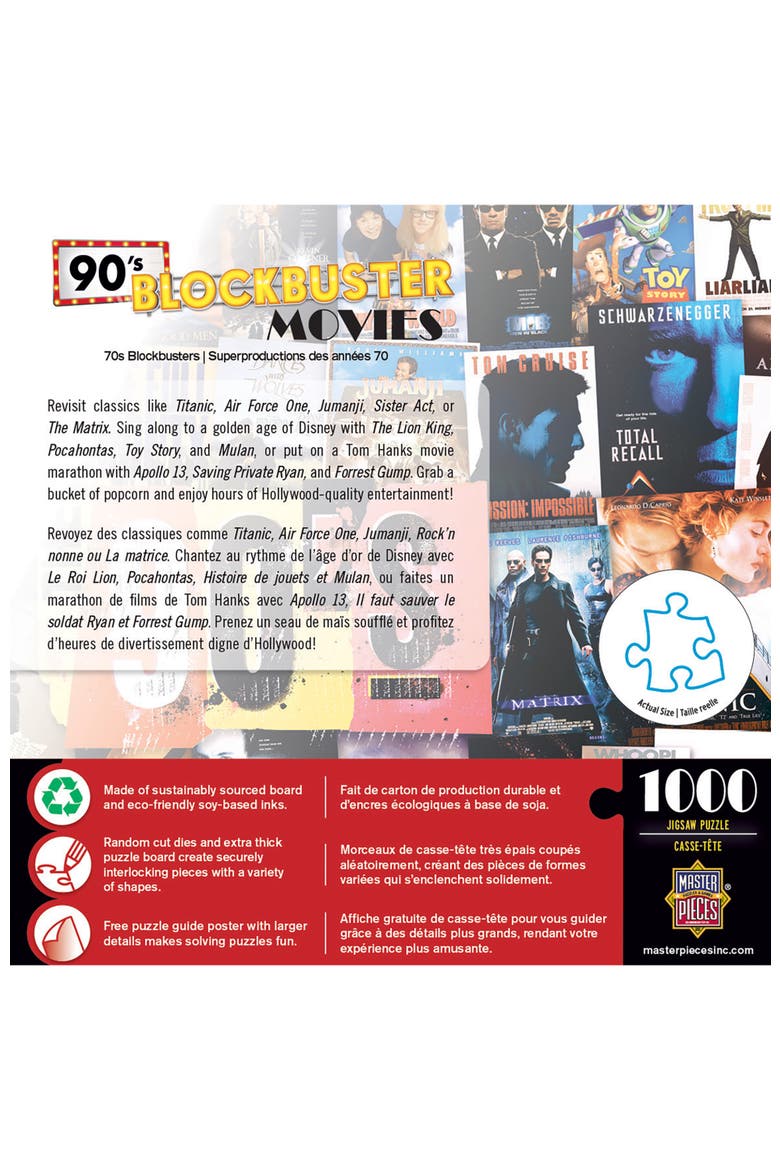 90's Blockbusters 1000 Piece Puzzle, Alternate, color, Multicolor